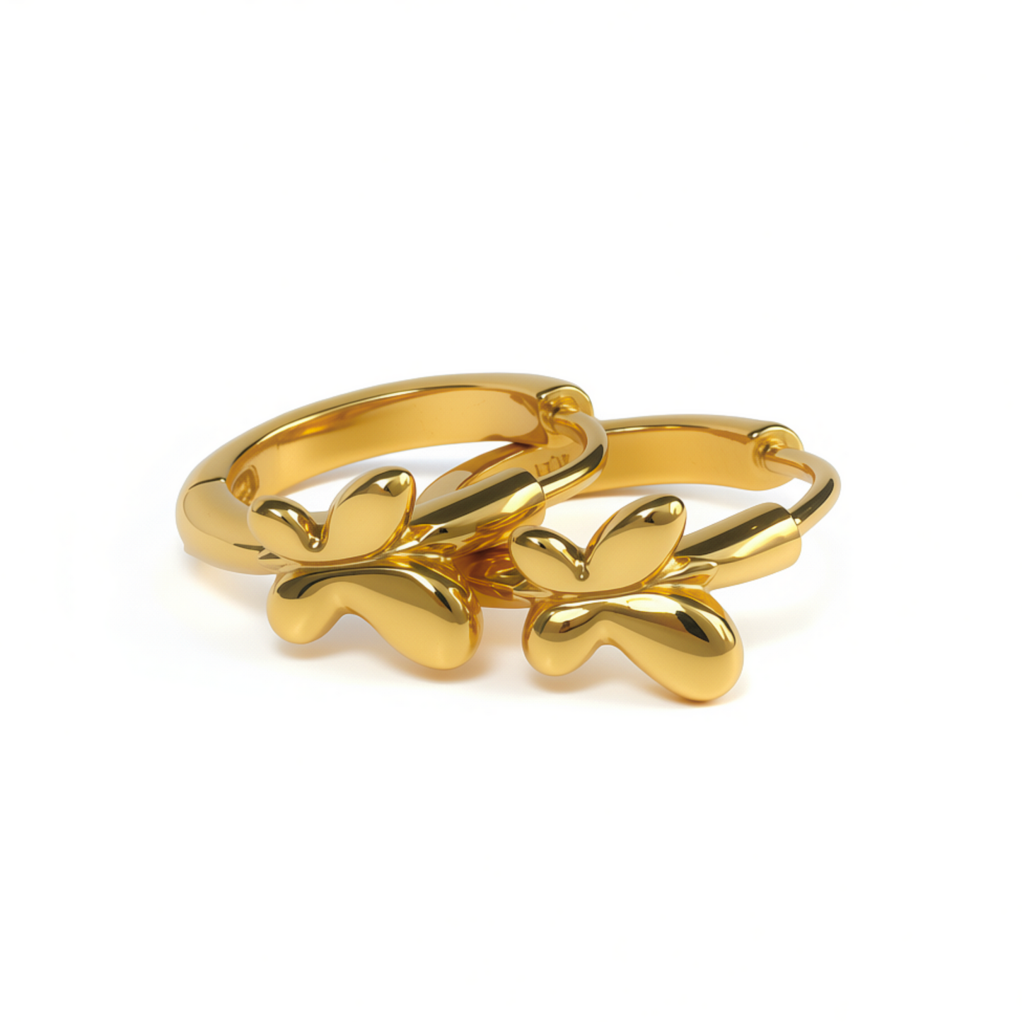 10mm Butterfly hoops - Gold