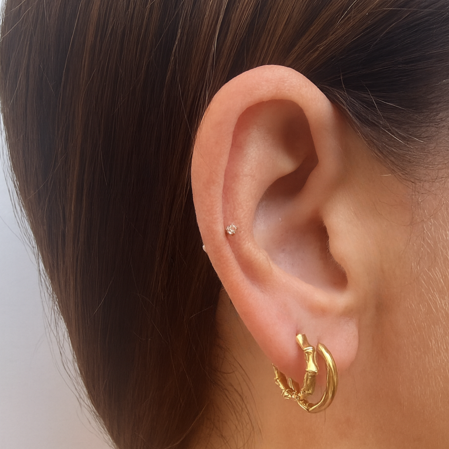 10mm bamboo hoops - Gold