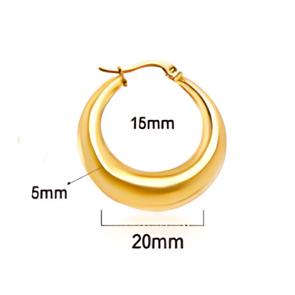 15mm Chunky clasped hoops - Gold