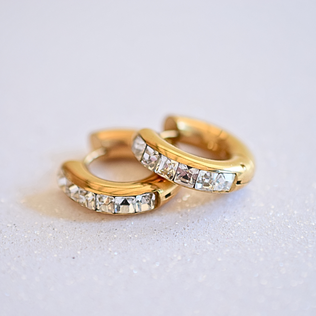 Oversized chunky diamond hoops - Gold