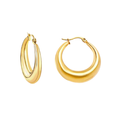 15mm Chunky clasped hoops - Gold