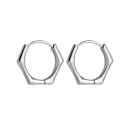 12mm bamboo hoops - Silver