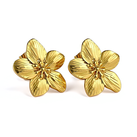 Oversized flower studs - Gold