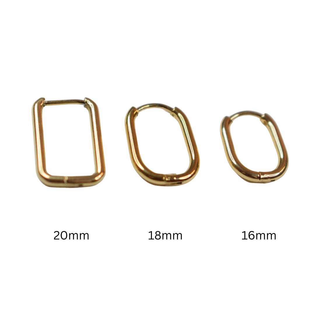 18mm Thin oval hoop - Gold - TheEarringCollective