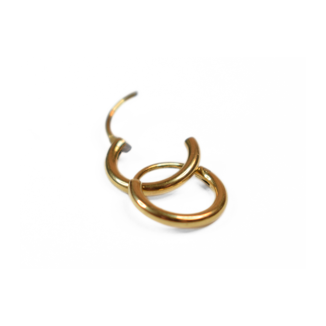 10mm Thin seamless hoops - Gold - TheEarringCollective