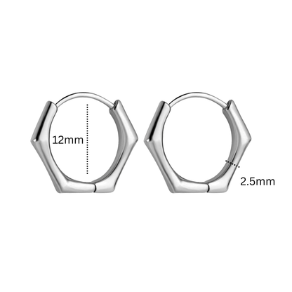 12mm bamboo hoops - Silver