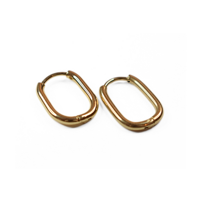 18mm Thin oval hoop - Silver - TheEarringCollective