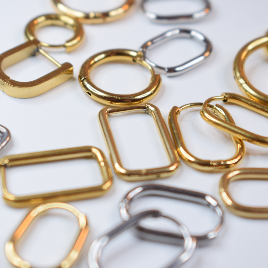 Half oval hoops  - Gold - TheEarringCollective