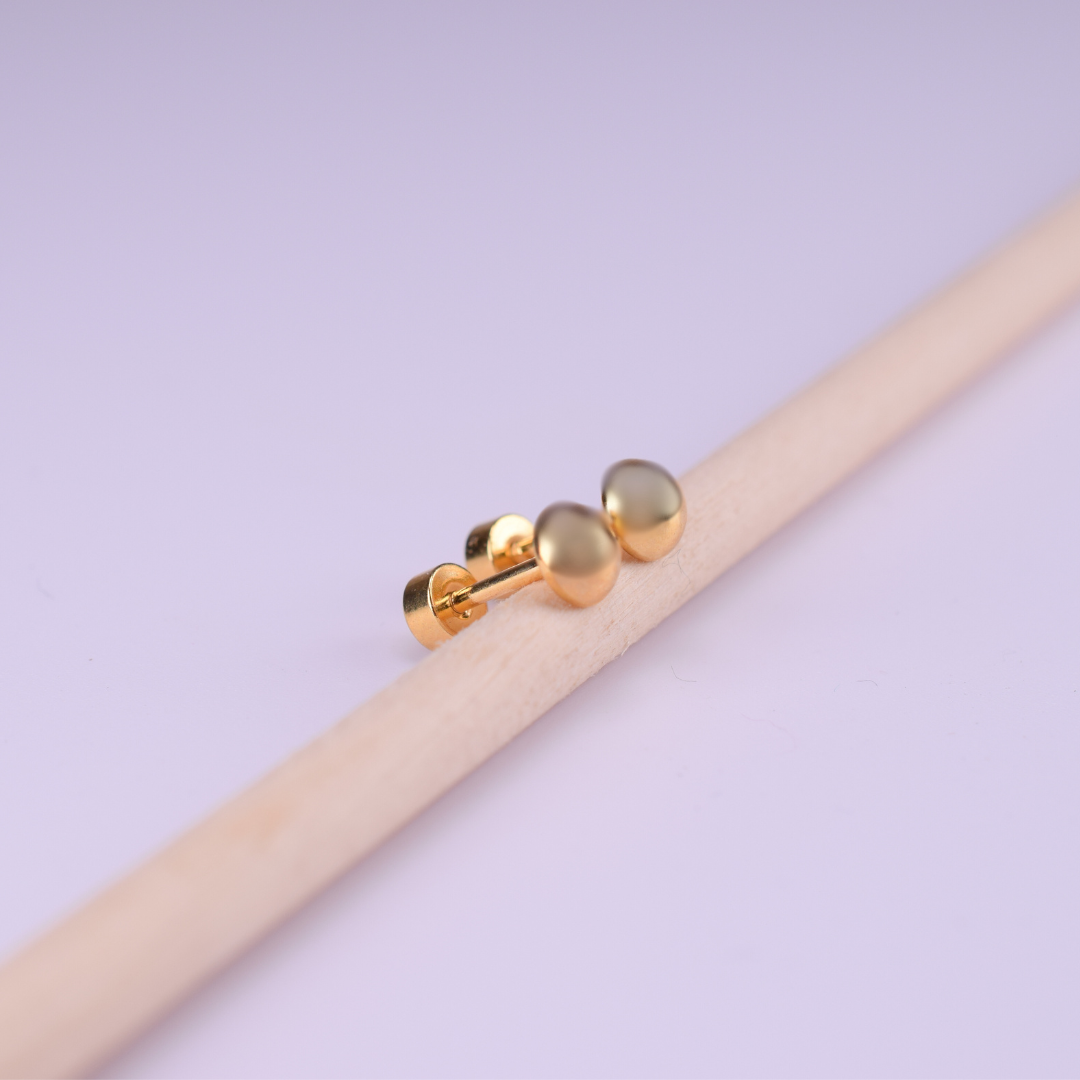 4mm Half ball studs - Gold - TheEarringCollective