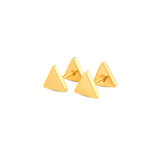 8mm Double triangle studs - Gold