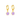 8mm Dangled purple flower hoops - Gold