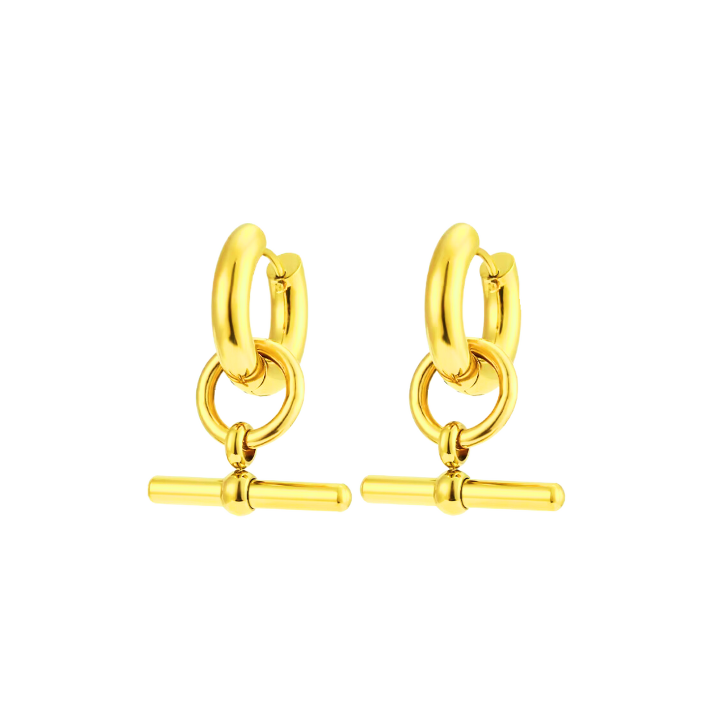 Chunky Tbar hoops - Gold