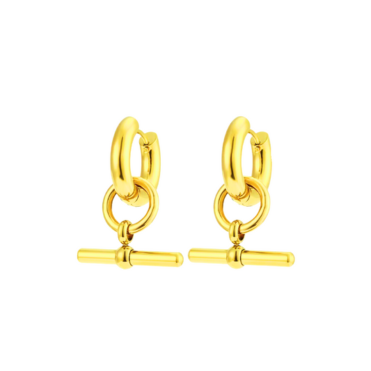 Chunky Tbar hoops - Gold