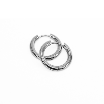 12mm Classic hoops - Silver - TheEarringCollective