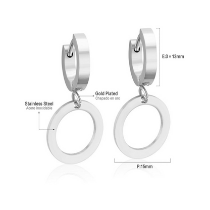 Dangled circle hoops - Silver - TheEarringCollective