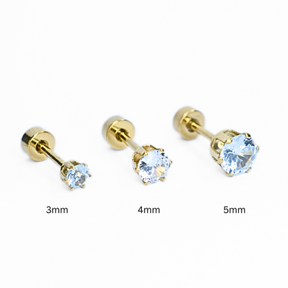 5mm Diamond studs - Gold - TheEarringCollective