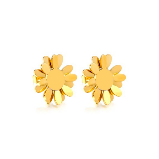 Multi layered daisy studs - Gold