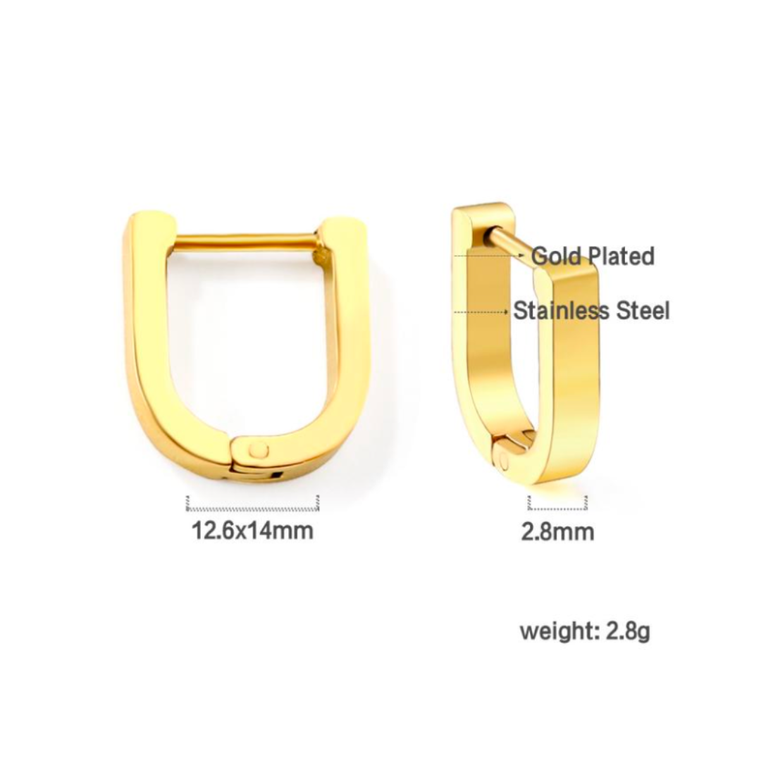 Half oval hoops  - Gold - TheEarringCollective