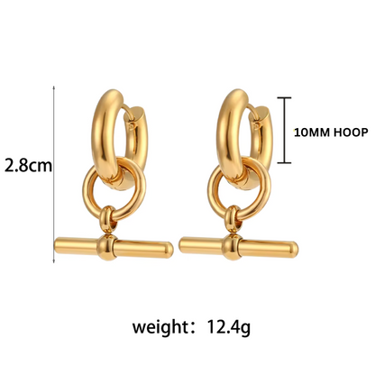 Chunky Tbar hoops - Gold