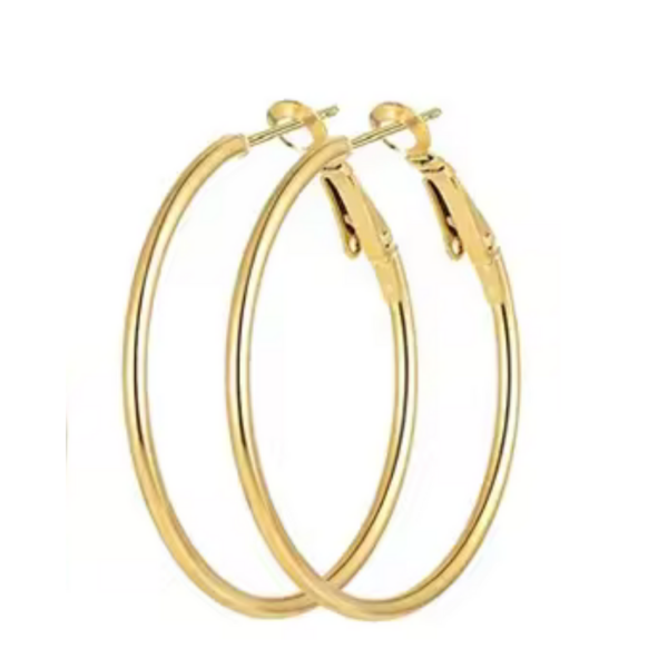 40mm Clasped hoops - Gold