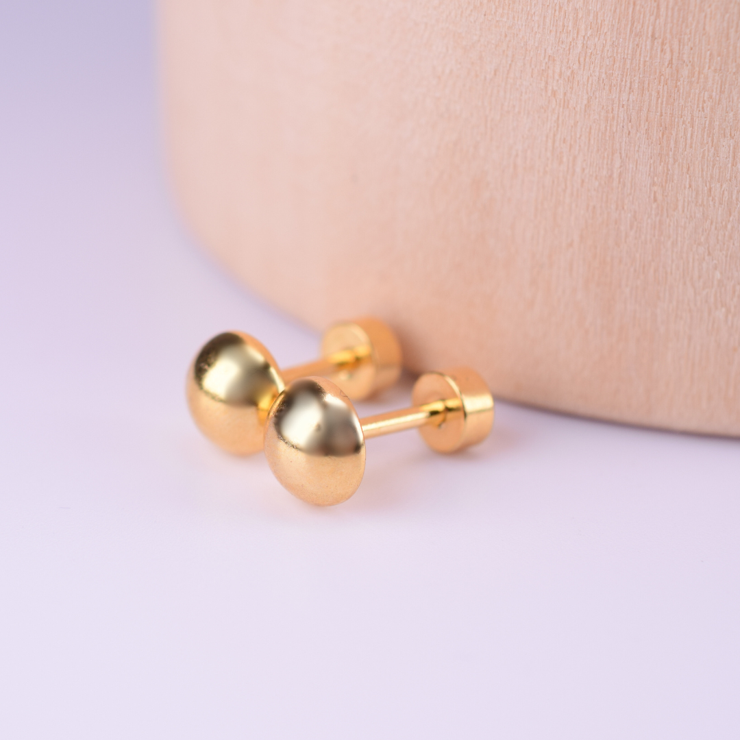 5mm Half ball studs - Gold - TheEarringCollective