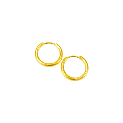 6mm thin hinged hoops - Gold