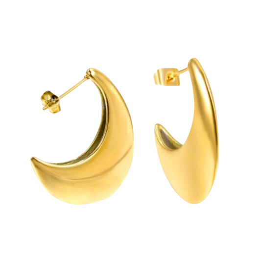 Scooped hoops - Gold