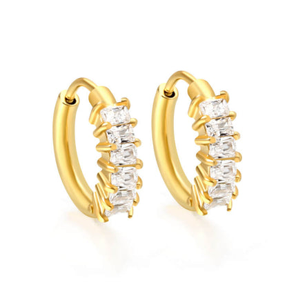 Multi claw diamond style hoops - Gold