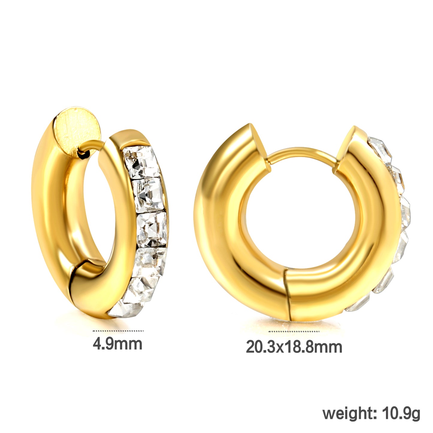 Oversized chunky diamond hoops - Gold