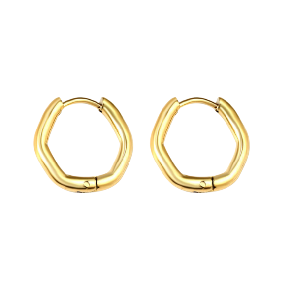 Hexagon hoops - Gold