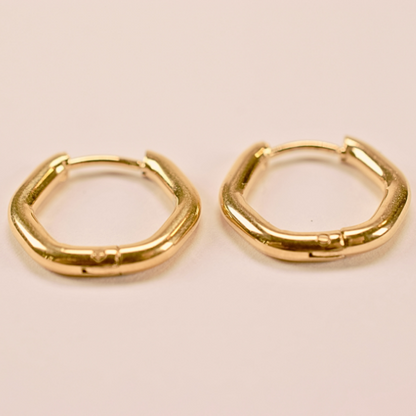 Hexagon hoops - Gold