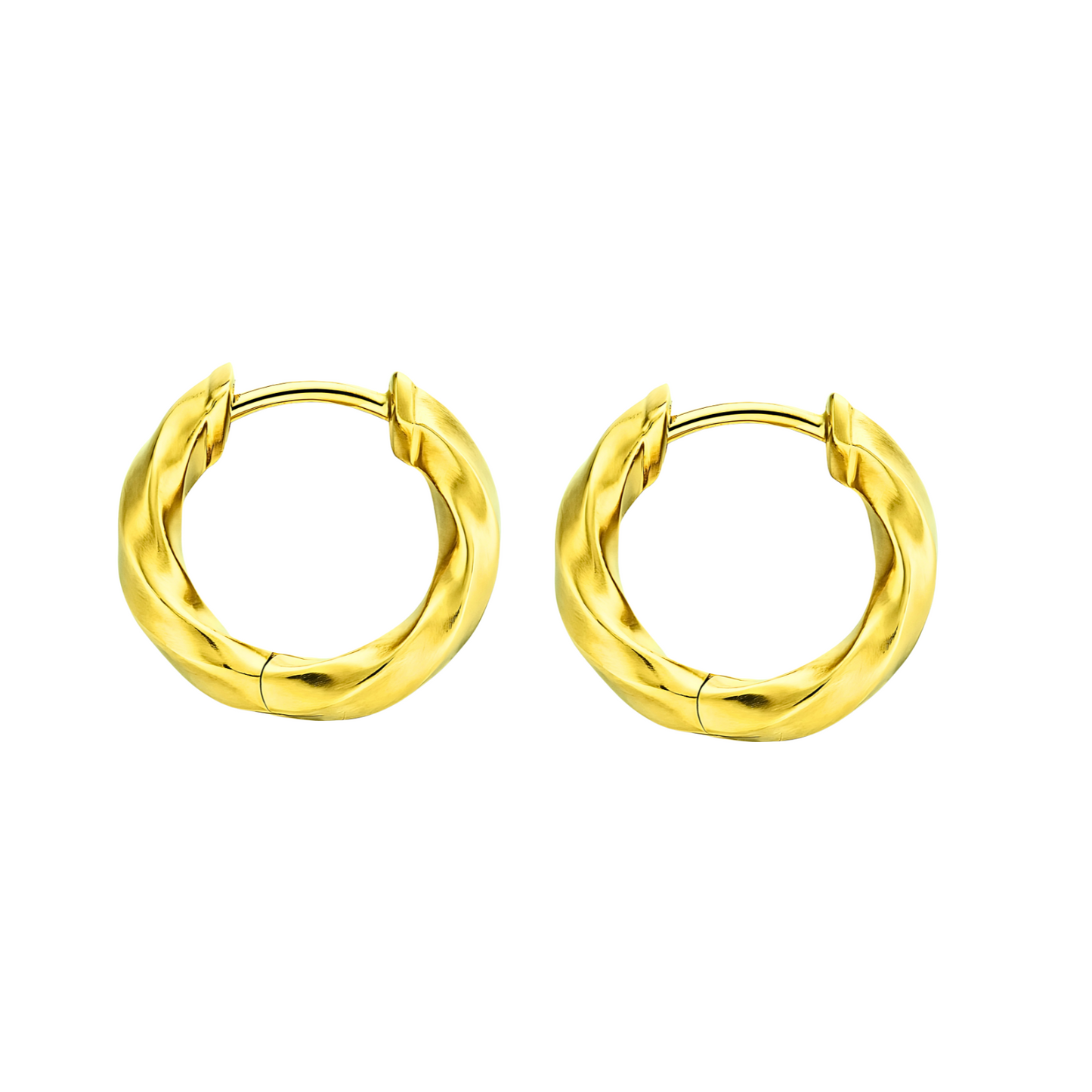 10mm Twisted classic hoops - Gold