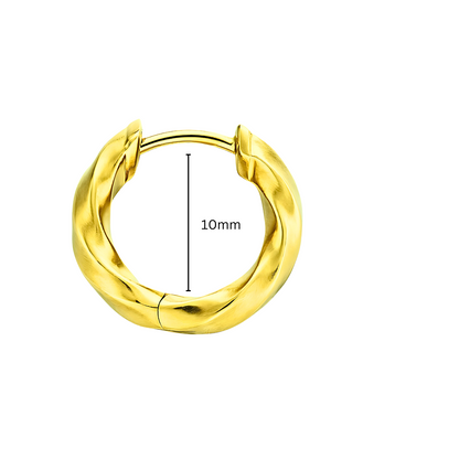 10mm Twisted classic hoops - Gold