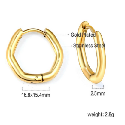 Hexagon hoops - Gold