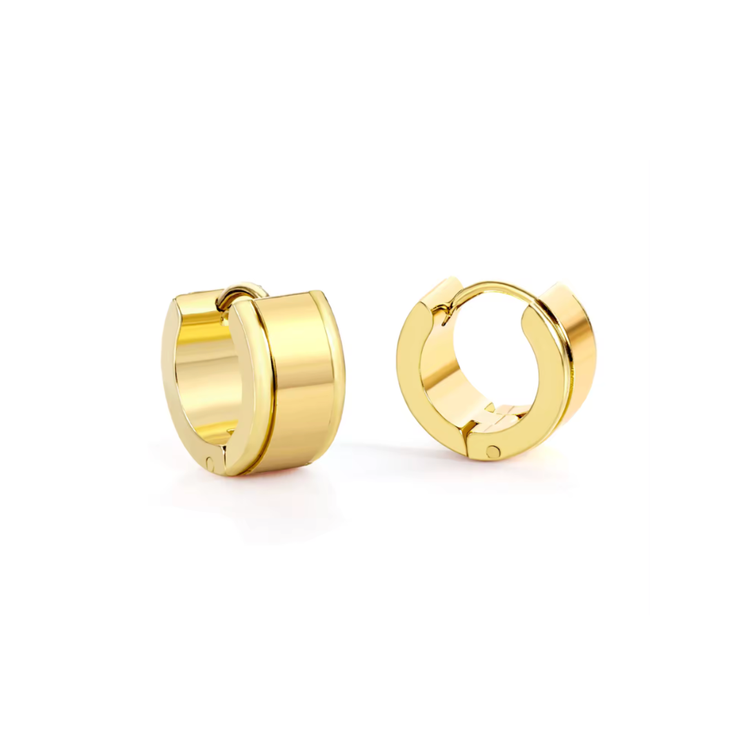 Bold banded hoops- Gold