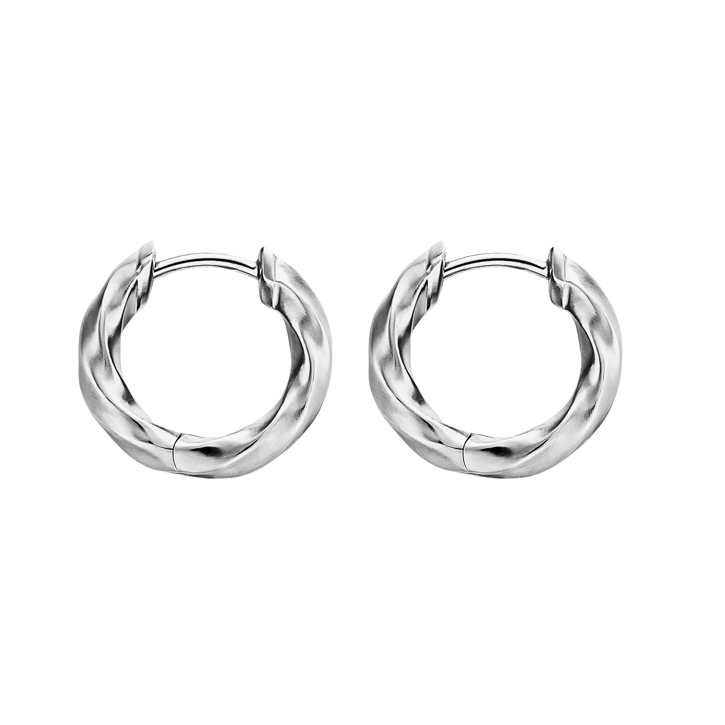 10mm Twisted classic hoops - Silver