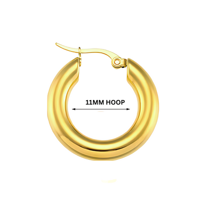 Bold clasped hoops - Gold