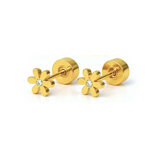 Diamond style daisy studs - Gold