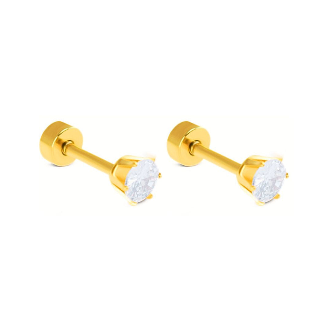 4mm Diamond studs - Gold