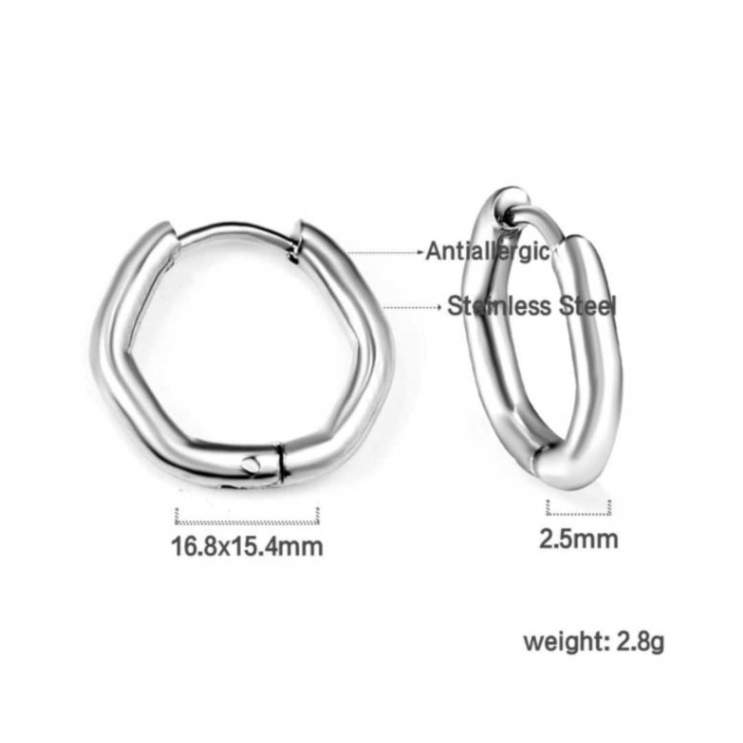 Hexagon hoops - Silver