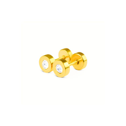 6mm framed diamond studs - Gold