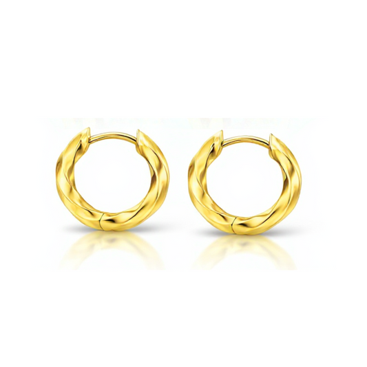 10mm Twisted classic hoops - Gold