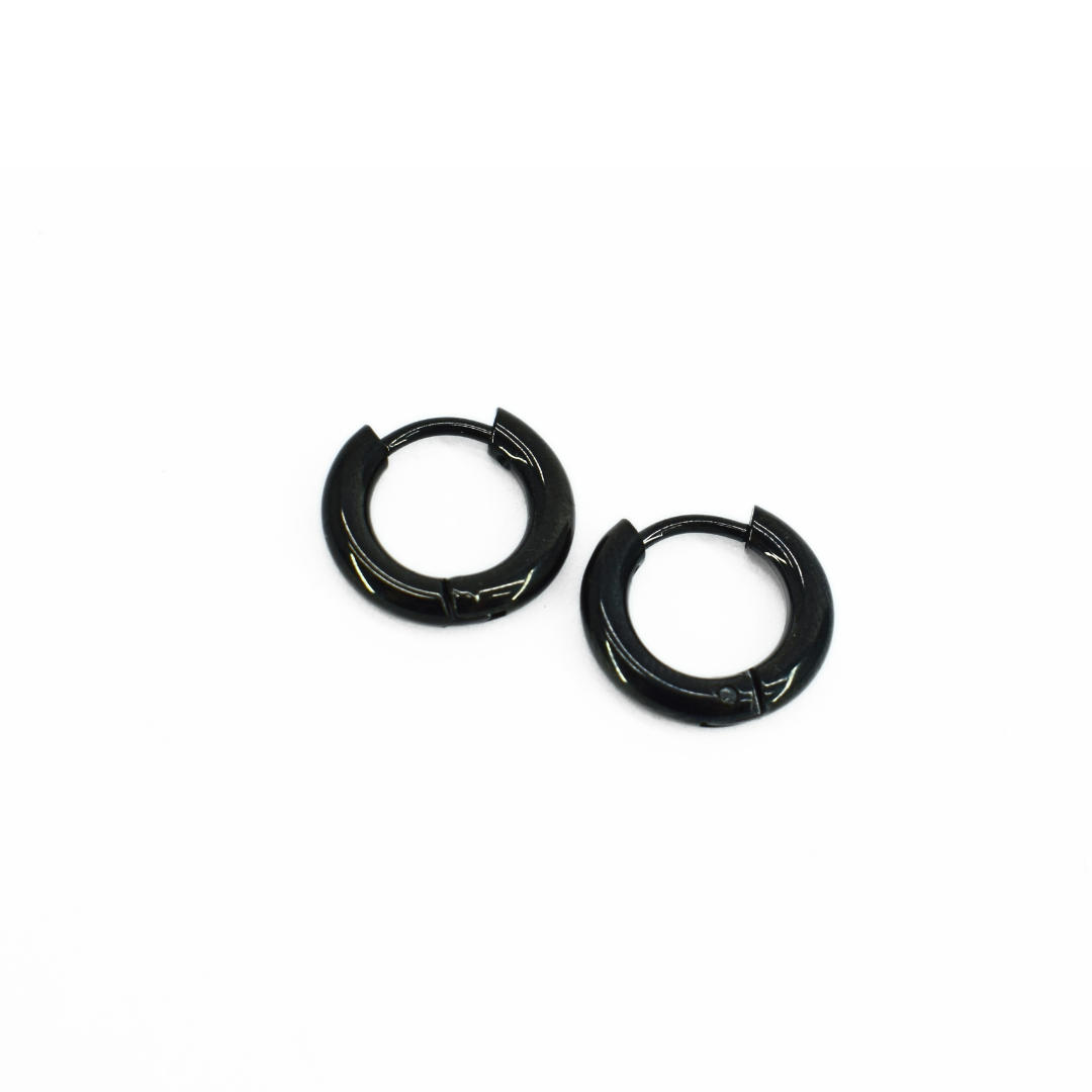 8mm Classic hoops - Black - TheEarringCollective