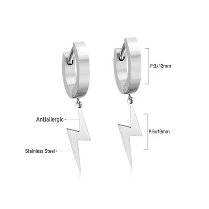 Lightning hoops -Silver - TheEarringCollective