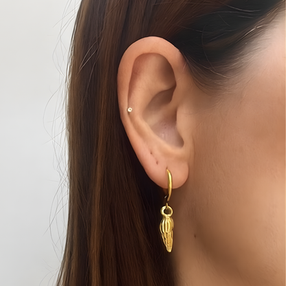 10mm spiraled shell hoops - Gold