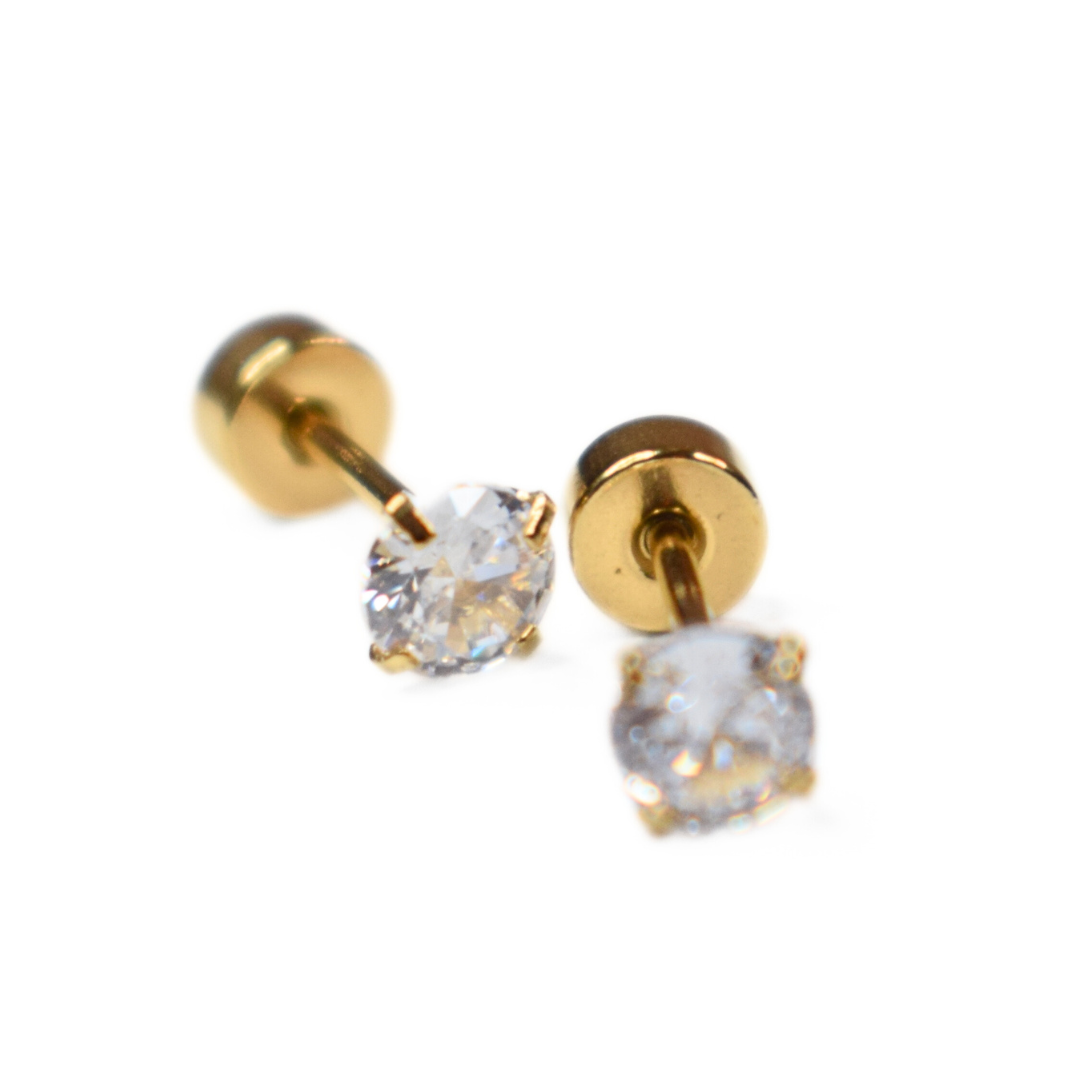 Baby Diamond studs - Gold - TheEarringCollective