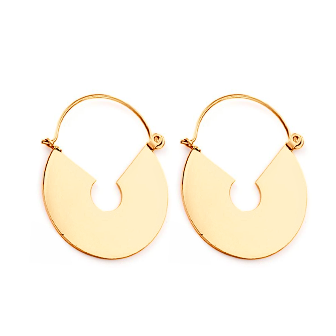 Half disc hoops - Gold