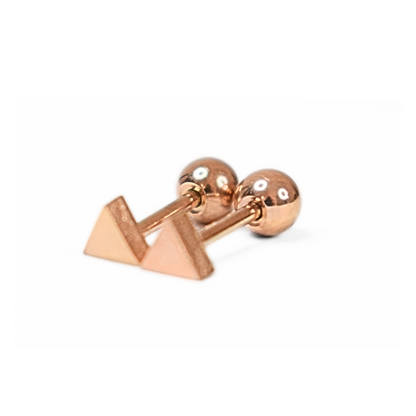 4mm Baby triangle studs - Rose gold - TheEarringCollective