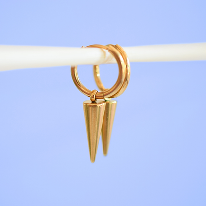 Simple spiked charm hoops - Gold