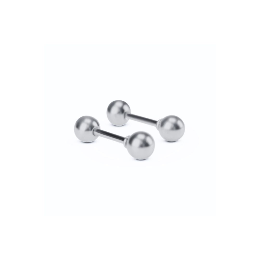 4mm Double ball studs - Silver